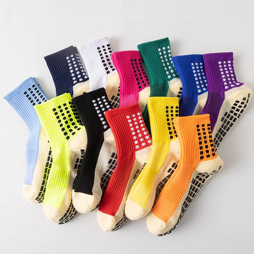 Hot Sell Customizable Anti-Slip Grip Soccer Socks Crew Length anti Slip Sports Football Socks Custom Unisex